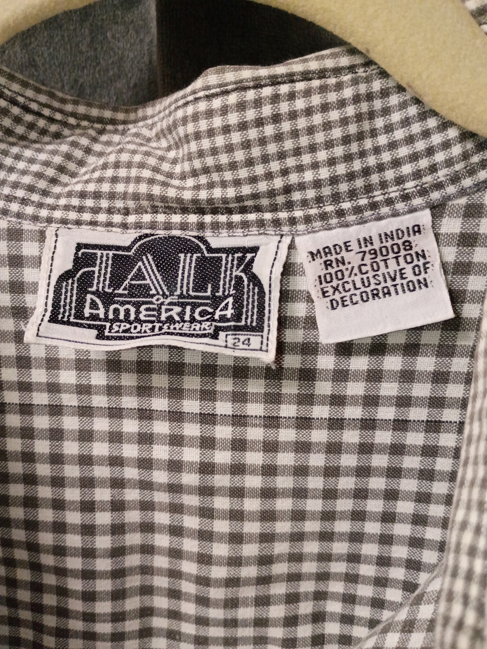 Vintage Talk America Black White Gingham Top With Sunflower Embroidery Size 24 - Picture 8 of 13